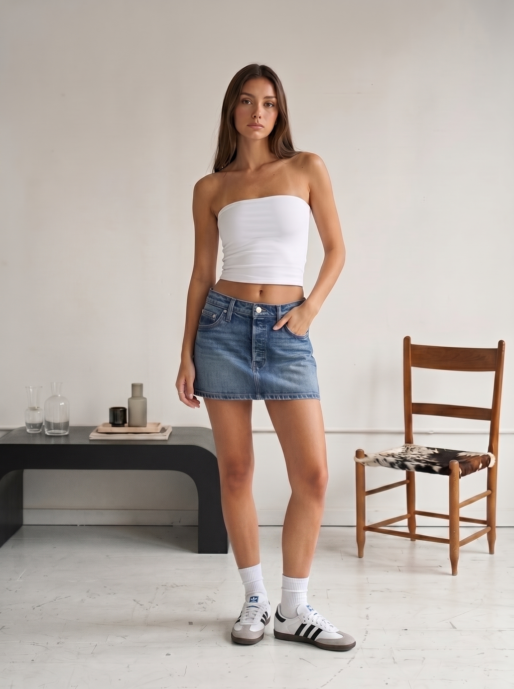 Tube top in white