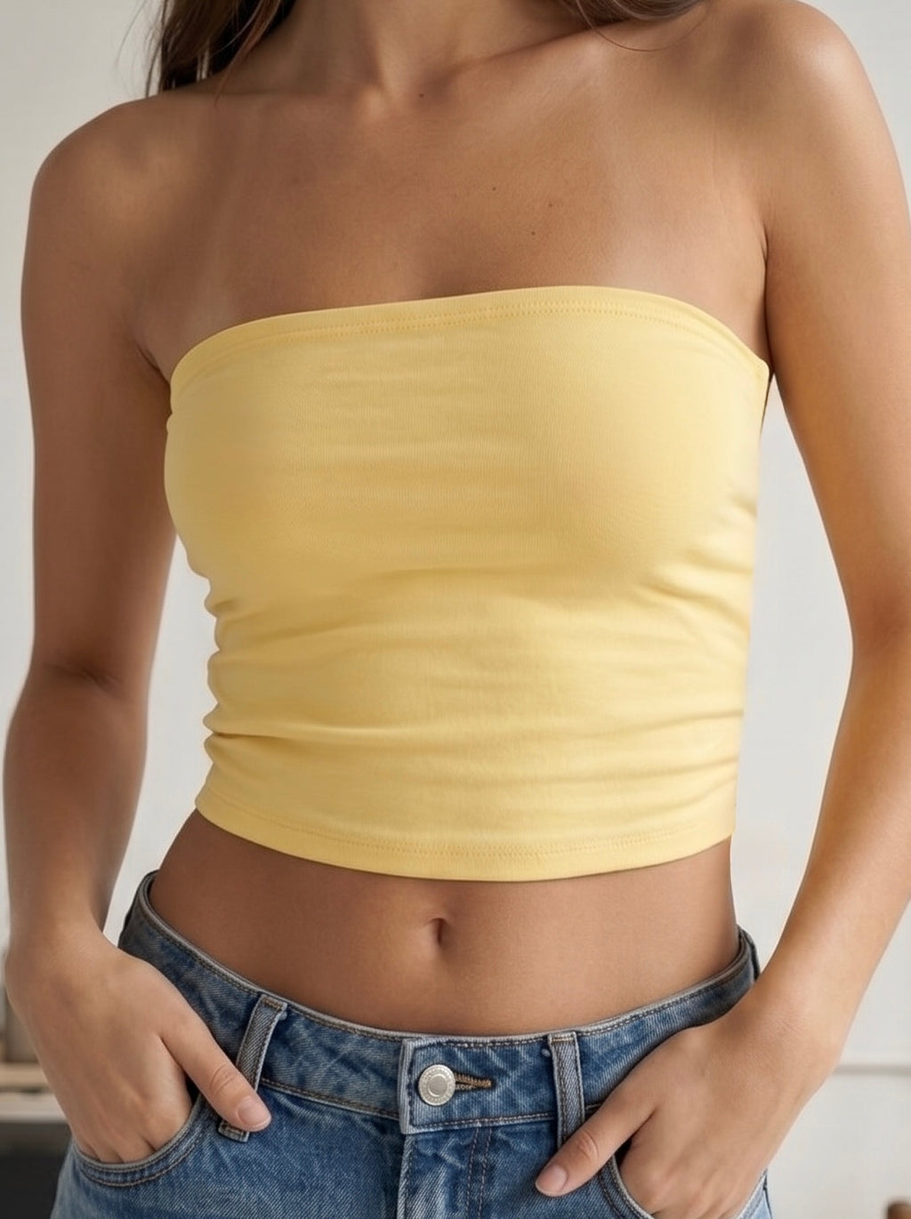 Tube top in yellow