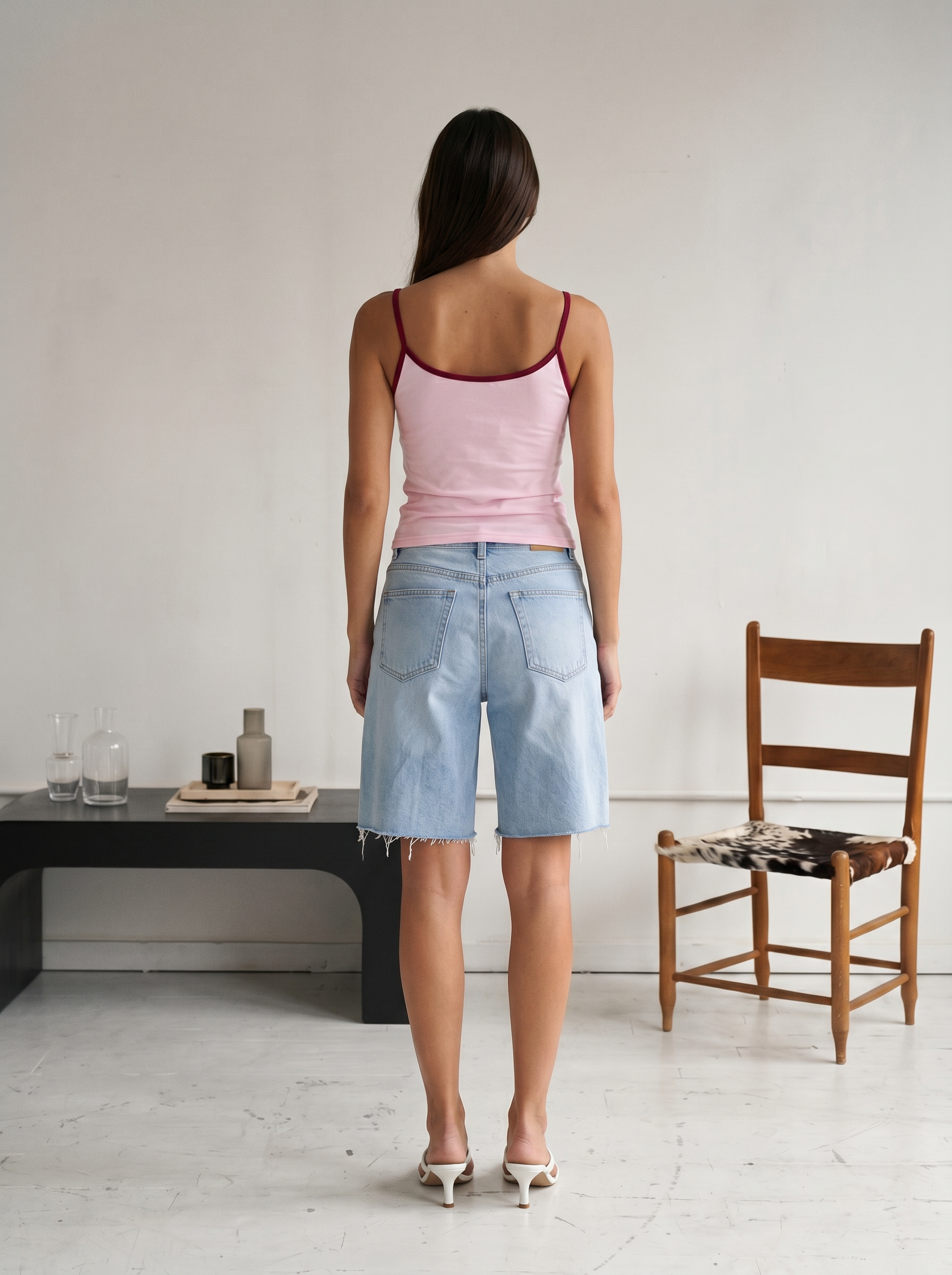 Spaghetti top in baby pink